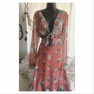 New w tag maxi floral cutout dress